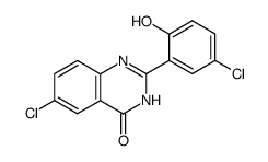 6-氯-2-(5-氯-2-羟基苯基)-4(3H)-喹唑酮结构式