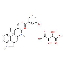 5-bromo-3-(10-methoxy-1,6-dimethylergolin-8beta-ylmethoxycarbonyl)pyridinium hydrogen [R-(R*,R*)]-tartrate Structure