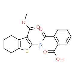 2-({[3-(methoxycarbonyl)-4,5,6,7-tetrahydro-1-benzothien-2-yl]amino}carbonyl)benzoic acid结构式