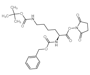N-苄氧羰基-N\'-叔丁氧羰基-L-赖氨酸琥珀酰亚胺酯结构式