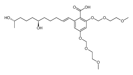 4,6-bis[(2-methoxyethoxy)methyloxy]-2-[(1'E,6'R,10'S)-6',10'-dihydroxyundec-1'-en-1'-yl]benzoic acid Structure
