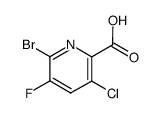 6-溴-3-氯-5-氟吡啶甲酸结构式