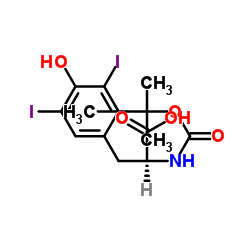N-叔丁氧羰基-3,5-二碘-L-酪氨酸结构式
