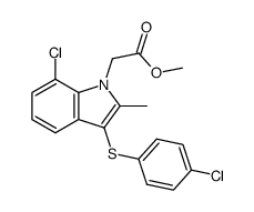 7-chloro-3-[(4-chlorophenyl)thio]-2-methyl-1H-indole-1-acetic acid, methyl ester结构式
