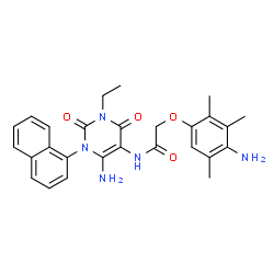 Acetamide,N-[6-amino-3-ethyl-1,2,3,4-tetrahydro-1-(1-naphthalenyl)-2,4-dioxo-5-pyrimidinyl]-2-(4-amino-2,3,5-trimethylphenoxy)-结构式
