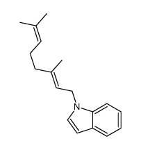 (E)-1-(3,7-dimethylocta-2,6-dienyl)-1H-indole结构式