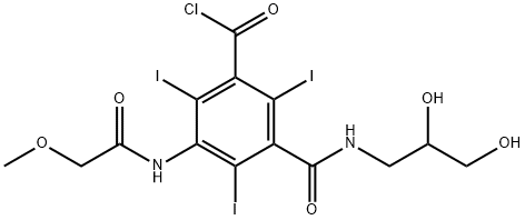 5-methoxyacetylamino-2,4,6-triiodoisophthalic acid (2,3-dihydroxypropyl)amide chloride structure
