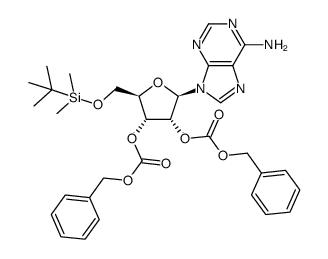 5'-O-tert-butyldimethylsilyl-2',3'-O-bis(benzyloxycarbonyl)adenosine结构式