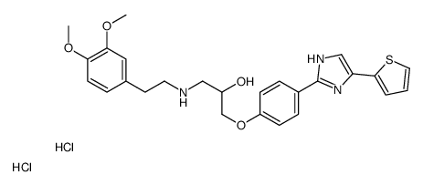 (2S)-1-[[2-(3,4-二甲氧基苯基)乙基]氨基]-3-[4-[4-(2-噻吩基)-1H-咪唑-2-基]苯氧基]-2-丙醇二盐酸盐结构式