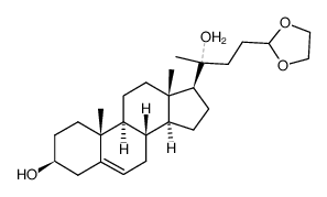 24,24-ethylenedioxy-Δ5-chol-3β,20-diol结构式