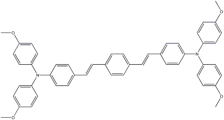 (E,E)-1,4-双[4-[双(4-甲氧基苯基)氨基]苯乙烯基]苯结构式