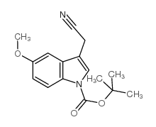3-氰基甲基-5-甲氧基-1H-吲哚-1-羧酸叔丁酯结构式