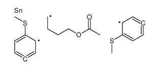 4-bis(4-methylsulfanylphenyl)stannylbutyl acetate结构式