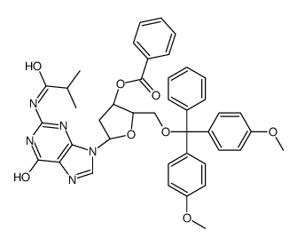 5'-O-[bis(4-methoxyphenyl)phenylmethyl]-2'-deoxy-N-(2-methyl-1-oxopropyl)guanosine 3'-benzoate结构式