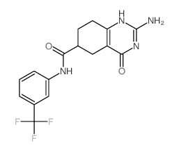 2-amino-4-oxo-N-[3-(trifluoromethyl)phenyl]-5,6,7,8-tetrahydro-1H-quinazoline-6-carboxamide结构式
