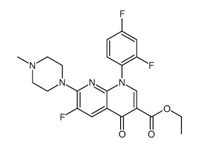 1-(2,4-二氟苯基)-6-氟-7-(4-甲基哌嗪-1-基)-4-氧代-1,4-二氢-1,8-萘啶-3-羧酸乙酯结构式