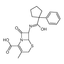 (6R,7R)-3-methyl-8-oxo-7-[(1-phenylcyclopentanecarbonyl)amino]-5-thia-1-azabicyclo[4.2.0]oct-2-ene-2-carboxylic acid结构式