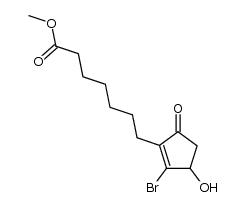 (+/-)-methyl 7-(2-bromo-3-hydroxy-5-oxo-1-cyclopentenyl)heptanoate结构式