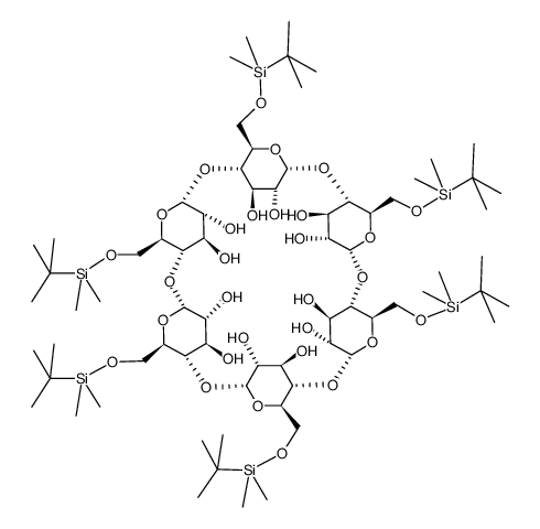 苯丙锡-6-(二甲基-叔-丁基甲硅烷基)-Α-环糊精结构式