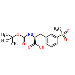 (S)-2-(tert-butoxycarbonylamino)-3-(3-(methylsulfonyl)phenyl) propanoic acid structure