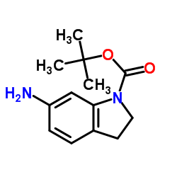 6-氨基吲哚啉-1-羧酸叔丁酯结构式