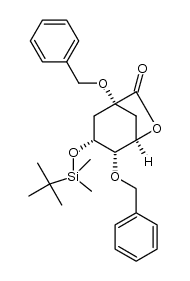 (1R,3R,4S,5R)-1,4-bis(benzyloxy)-3-((tert-butyldimethylsilyl)oxy)-6-oxabicyclo[3.2.1]octan-7-one结构式