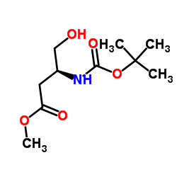 Butanoic acid, 3-[[(1,1-dimethylethoxy)carbonyl]amino]-4-hydroxy-, Methyl ester, (3S)- Structure