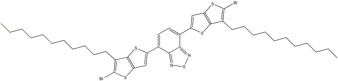 4,7-双(5-溴-6-十一烷基噻吩并[3,2-b]噻吩-2-基)苯并[c][1,2,5]噻二唑结构式
