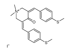 1,1-dimethyl-3,5-bis[(4-methylsulfanylphenyl)methylidene]piperidin-1-ium-4-one,iodide结构式