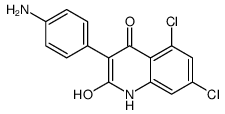 3-(4-aminophenyl)-5,7-dichloro-4-hydroxy-1H-quinolin-2-one结构式
