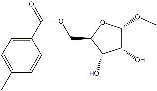 甲基 ALPHA-D-呋喃核糖苷 5-(4-甲基苯甲酸酯)结构式