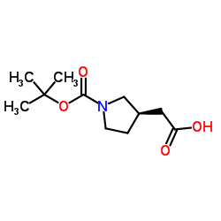 (R)-N-Boc-3-pyrrolidineacetic acid Structure