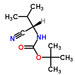(S)-(1-氰基-2-甲基丙基)氨基甲酸叔丁酯结构式