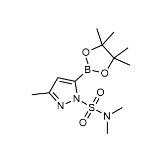 N,N,3-三甲基-5-(4,4,5,5-四甲基-1,3,2-二噁硼烷-2-基)-1H-吡唑-1-磺胺结构式
