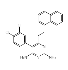 2,4-Pyrimidinediamine,5-(3,4-dichlorophenyl)-6-[2-(1-naphthalenyl)ethyl]- Structure