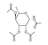 1,2,3,4-tetra-O-acetate-α,β-L-rhamnopyranoside结构式