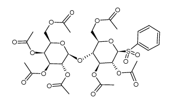 (2R,3S,4S,5R,6S)-2-(acetoxymethyl)-6-(((2R,3R,4S,5R,6S)-4,5-diacetoxy-2-(acetoxymethyl)-6-(phenylsulfonyl)tetrahydro-2H-pyran-3-yl)oxy)tetrahydro-2H-pyran-3,4,5-triyl triacetate结构式