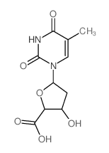 b-D-erythro-Pentofuranuronic acid,1,2-dideoxy-1-(3,4-dihydro-5-methyl-2,4-dioxo-1(2H)-pyrimidinyl)- structure