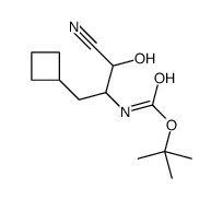 1-氰基-3-环丁基-1-羟基丙烷-2-氨基甲酸叔丁酯结构式