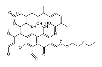 3-[(2-ethoxy-ethoxyimino)-methyl]-rifamycin结构式