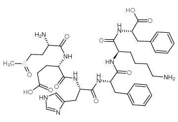 4-(甲基亚磺酰基)-L-2-氨基丁酰-L-alpha-谷氨酰-L-组氨酰-L-苯丙氨酰-D-赖氨酰-L-苯丙氨酸结构式
