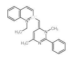 Quinolinium,2-[(3,6-dimethyl-2-phenyl-4(3H)-pyrimidinylidene)methyl]-1-ethyl-, chloride(1:1) structure