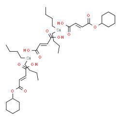 dicyclohexyl (Z,Z,Z)-6,6,13,13-tetrabutyl-4,8,11,15-tetraoxo-5,7,12,14-tetraoxa-6,13-distannoctadeca-2,9,16-trienedioate structure