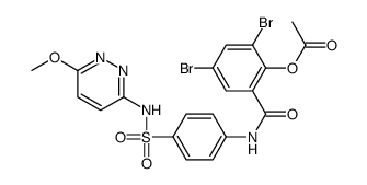 [2,4-dibromo-6-[[4-[(6-methoxypyridazin-3-yl)sulfamoyl]phenyl]carbamoyl]phenyl] acetate结构式
