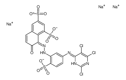 7-Hydroxy-8-[[2-sulfo-5-[(2,5,6-trichloro-4-pyrimidinyl)amino]phenyl]azo]-1,3-naphthalenedisulfonic acid trisodium salt结构式