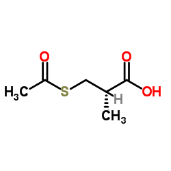 D-3-乙酰巯基-2-甲基丙酸结构式