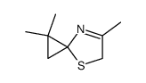 1,1,6-trimethyl-4-thia-7-azaspiro[2.4]hept-6-ene结构式