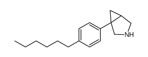 1-(4-hexylphenyl)-3-azabicyclo[3.1.0]hexane结构式