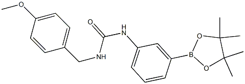 3-(4-甲氧基苄基脲基)苯基硼酸频哪醇酯结构式