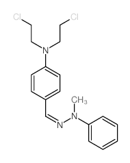 N,N-bis(2-chloroethyl)-4-[(methyl-phenyl-hydrazinylidene)methyl]aniline Structure